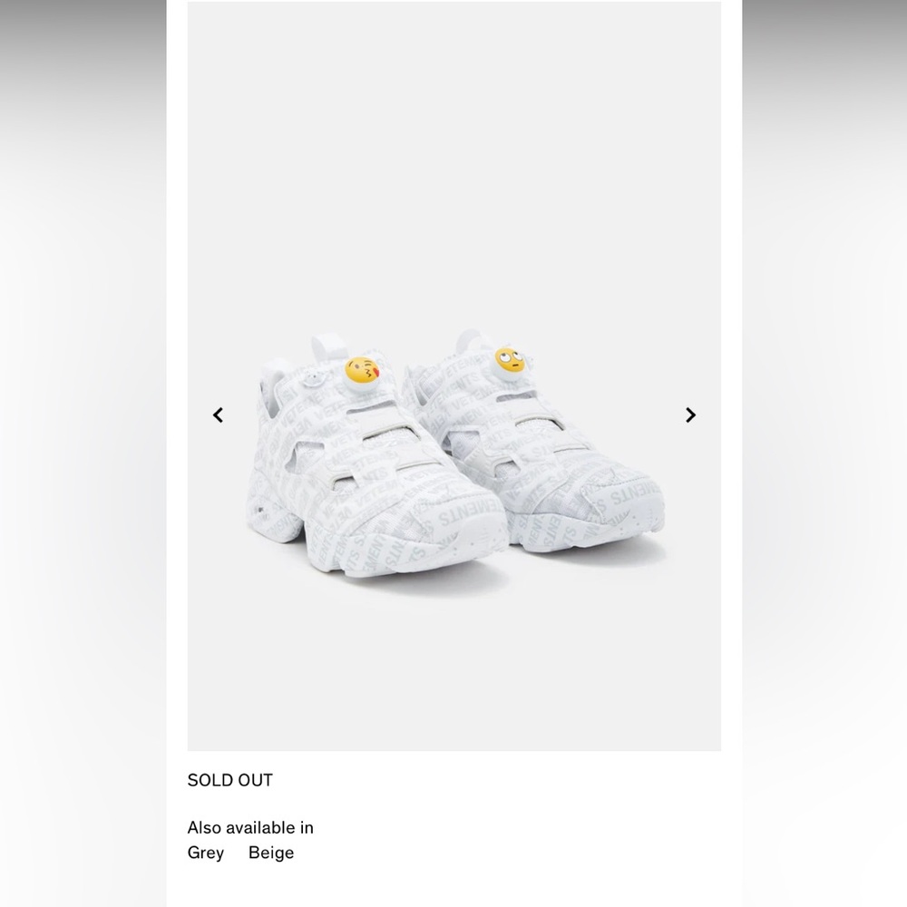 Reebok Fury Vetements Emoji White - Picture 3 of 8